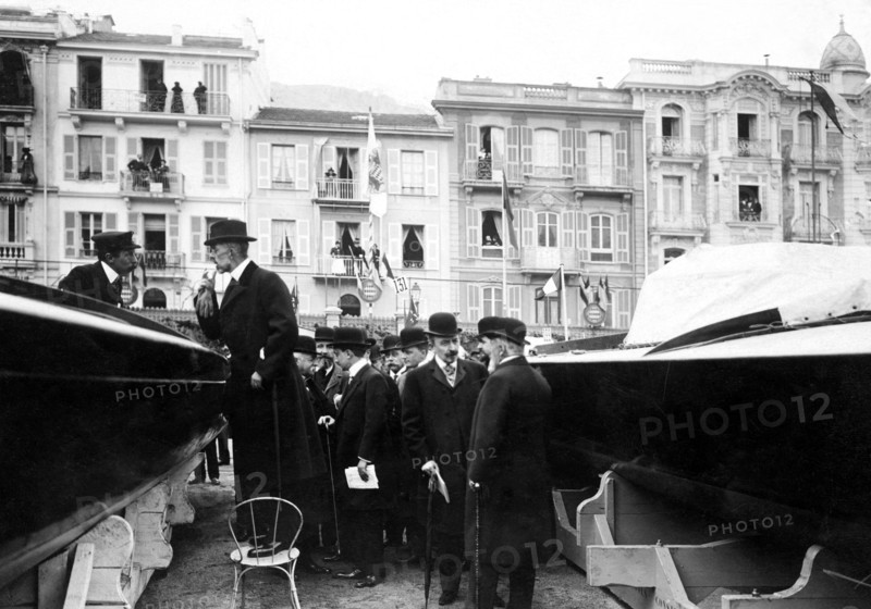 principality of monaco, king gustav V of sweden at the boat show, 1900-1910