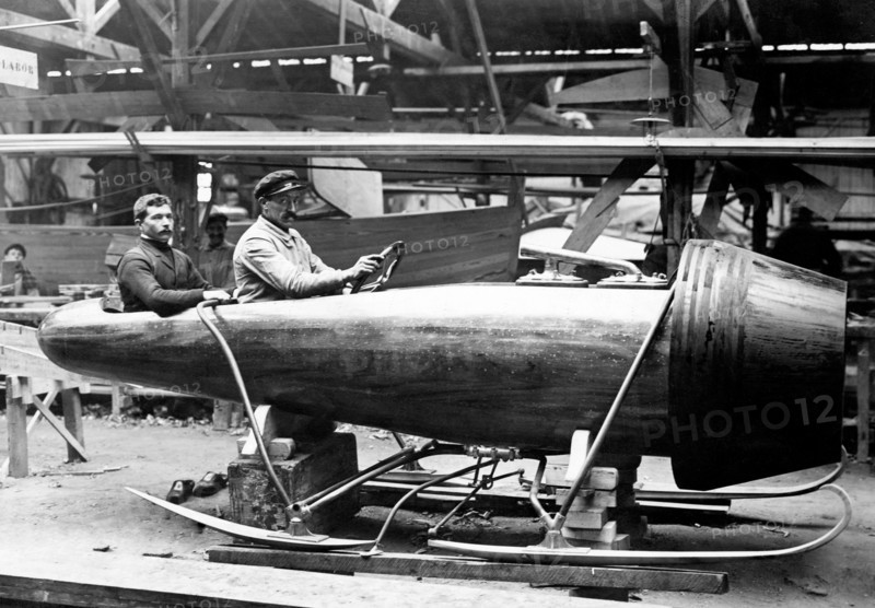 ski, drawing car, 1910