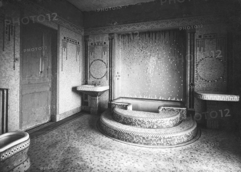 bathroom, mosaics, limoges, france, 1910-1920