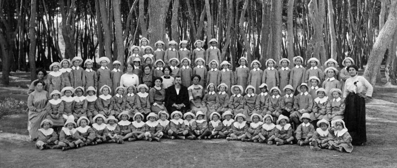 italy, pescara, summer camp, group photo, 1912