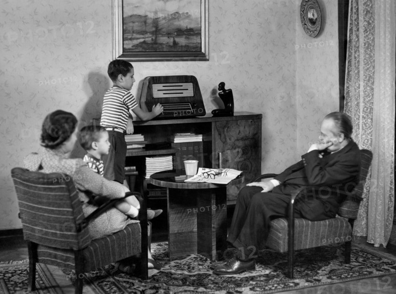 radio, famille, 1950