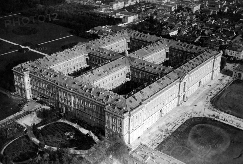 caserta, palais royal de caserta, site du patrimoine de l'unesco, vue aérienne, 1910-1920