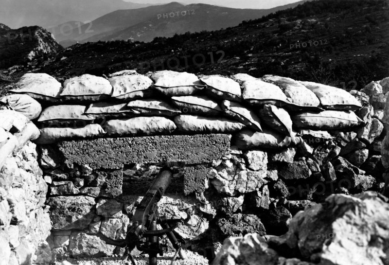 guerre, emplacement de mitrailleuse sur Sabotino, 1915 1918