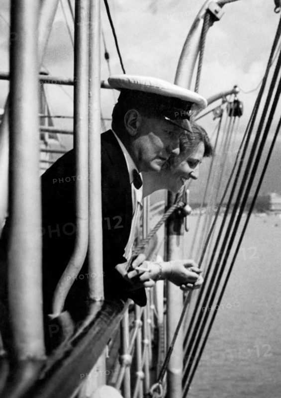 guglielmo marconi avec sa seconde épouse maria cristina bezzi-scali, 1936