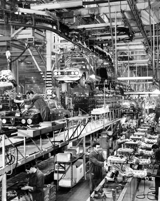 département de montage des moteurs alfa romeo arese, 1968