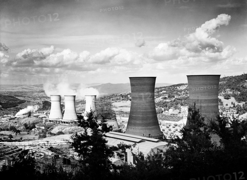 centrale géothermique de larderello, refroidisseurs, 1955