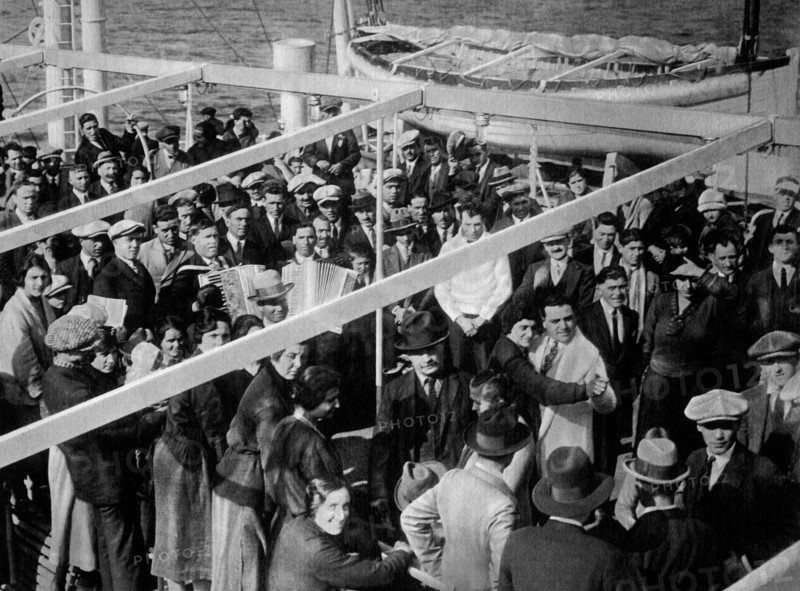 paquebot transatlantique giulio cesare, touristes en troisième classe, 1930