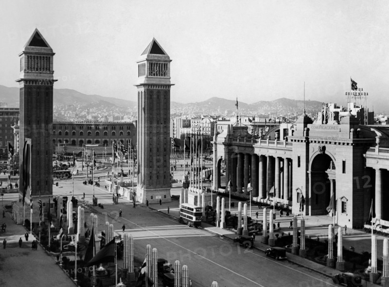 entrée de la foire de barcelone, 1920 1930