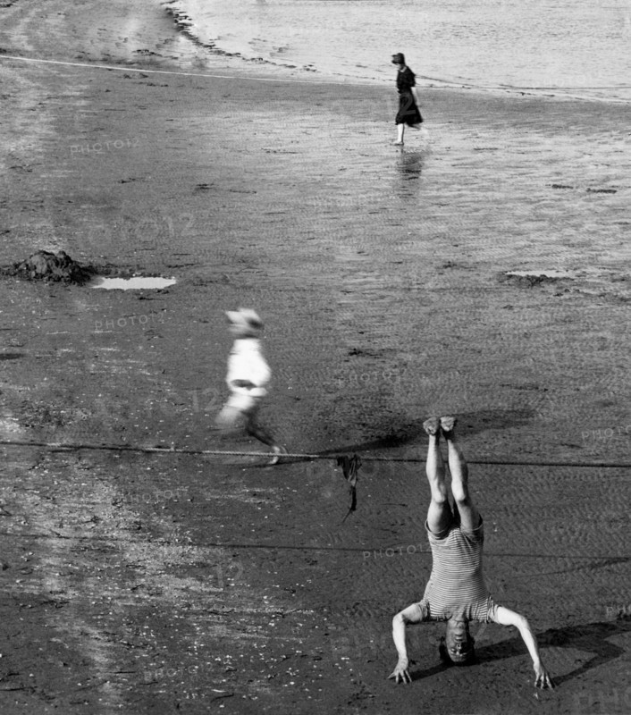 italie, lido de venise, sur la rive du lido de venise, 1910