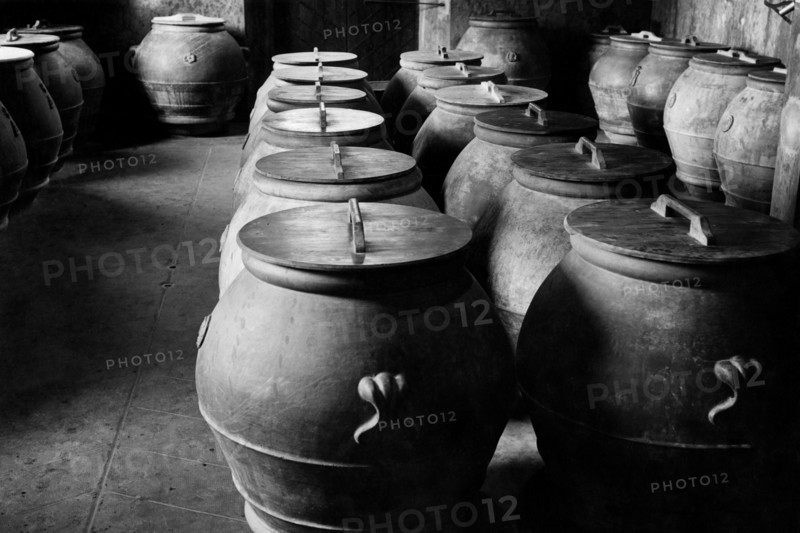 italie, toscane, castelnuovo berardenga, intérieur du moulin à huile chigi saracini, 1920 1930
