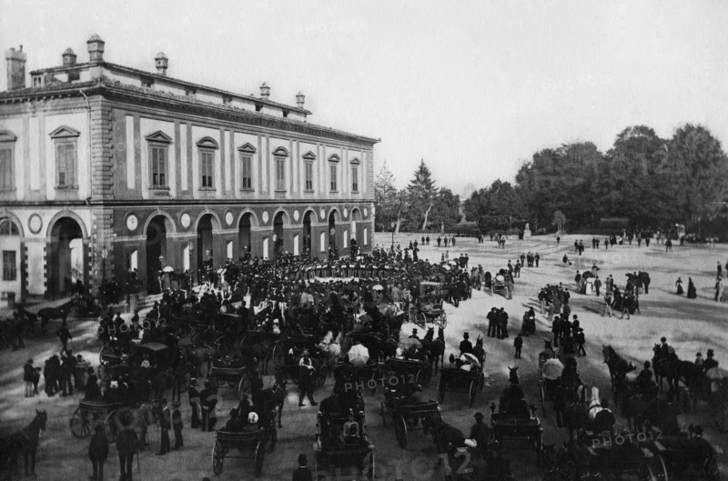 toscane, florence, parc des cascines, concert musical sur la place du roi, 1900 1910