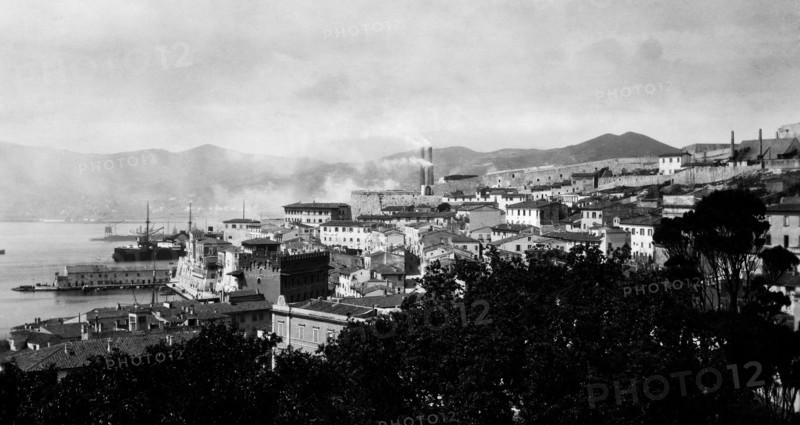 toscane, vue de portoferraio, 1920 1930