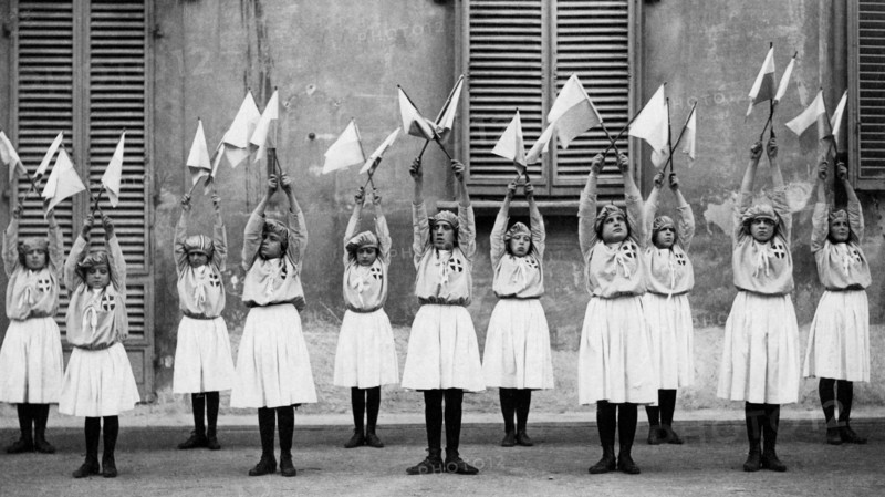 florence, spectacle d'enfants aveugles à l'istituto casa dei ciechi, 1920 1930