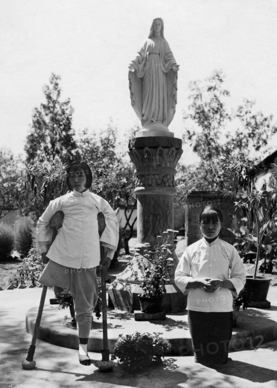 asie, chine, deux orphelins de l'orphelinat de taiguanfu, 1930 1940