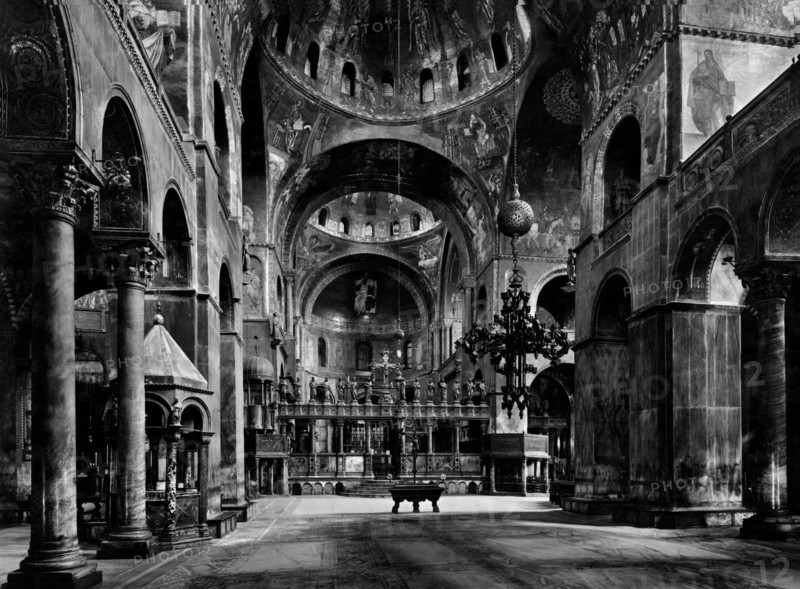 italie, veneto, venise, intérieur de la basilique de san marco, 1920 1930