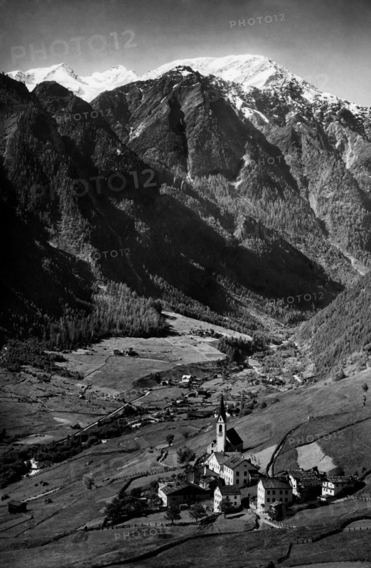 italie, trentino alto adige, vue de val martello, 1940