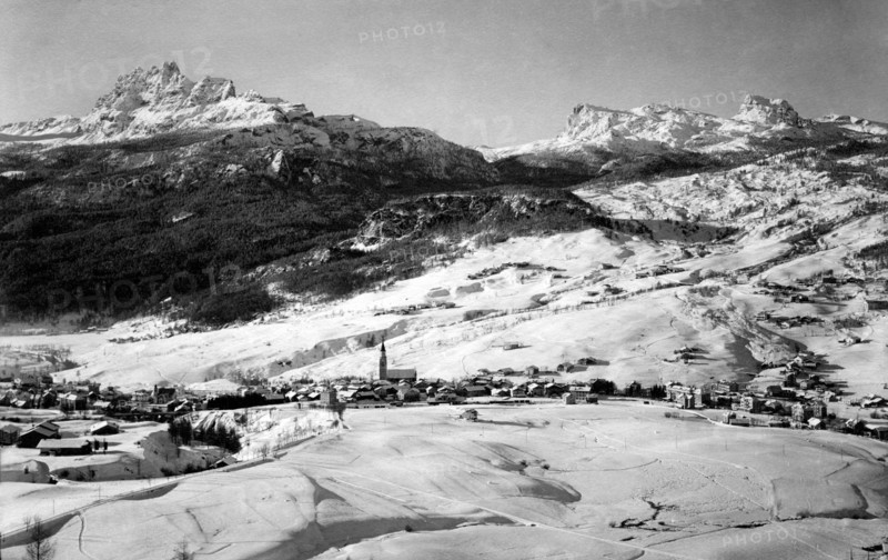 italie, veneto, vue de cortina d'ampezzo, 1910 1920