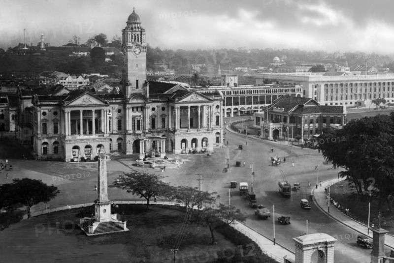 malaisie, singapour, l'hôtel de ville et le bâtiment de la poste, 1920 1930