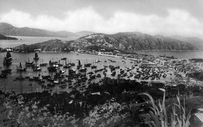 chine, hong kong, vue de l'île de cheung chow, 1910 1920