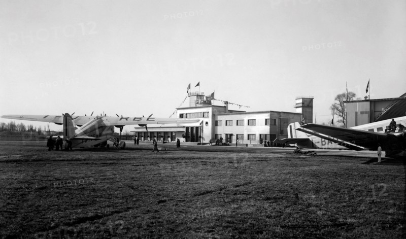 italie, venise, vue de l'aéroport marco polo, 1935