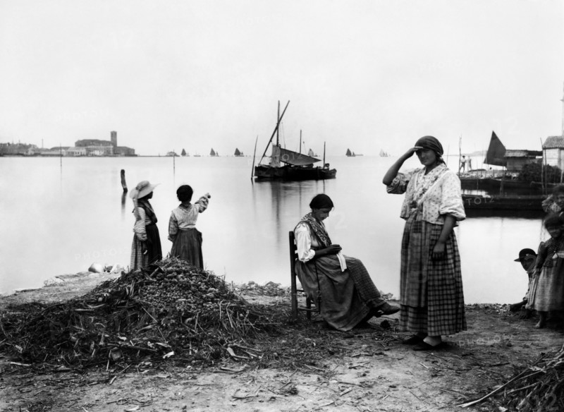 italie, venise, habitants de chioggia, 1900 1910