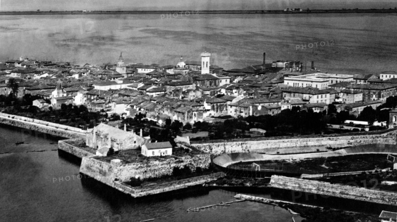 italie, toscane, orbetello, vue aérienne, 1930