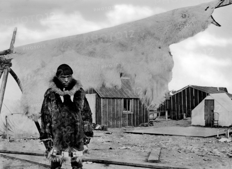 amérique, alaska, portrait d'un chasseur, 1910 1920