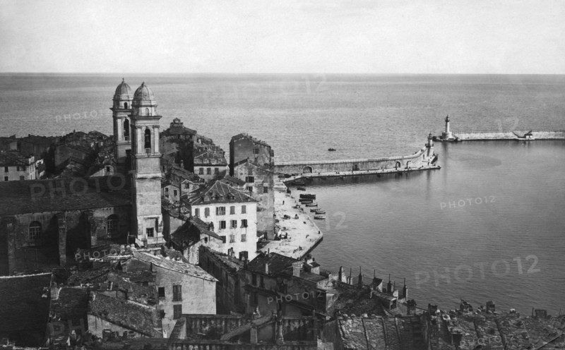 europe, france, corse, bastia, vue du port, 1910 1920