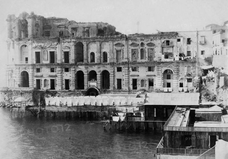 italie, campanie, naples, quartier de posillipo, palais de donna anna carafa, 1910