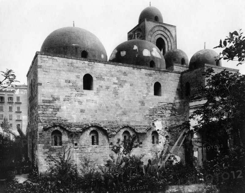 italie, sicile, palerme, extérieur de l'église san giovanni degli eremiti, 1910 1920