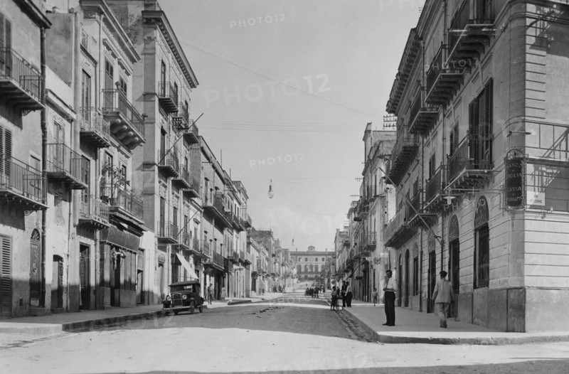 europe, italie, sicile, bagheria, vue du corso butera, 1934