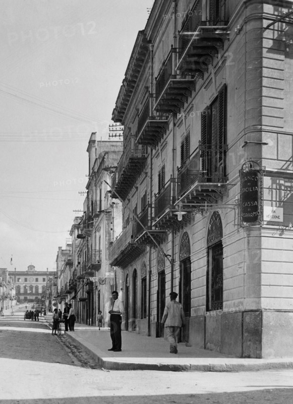 europe, italie, sicile, bagheria, vue du corso butera, 1934