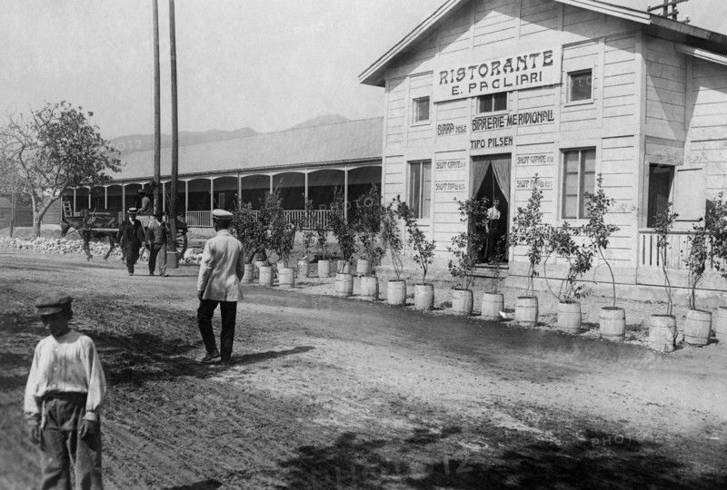 italie, sicile, messine, reconstruction du grand hôtel et du restaurant pagliari, 1910
