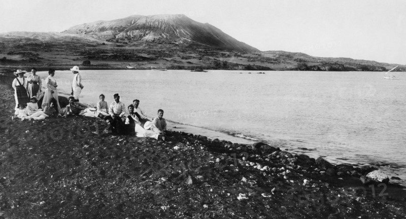 italie, sicile, îles éoliennes, île de lipari, vulcanello, 1900 1910