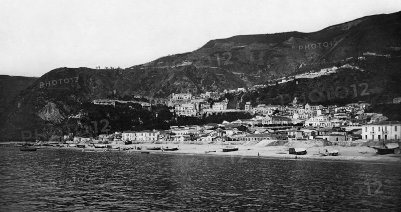 italie, calabre, bagnara calabra vue de la mer, 1920