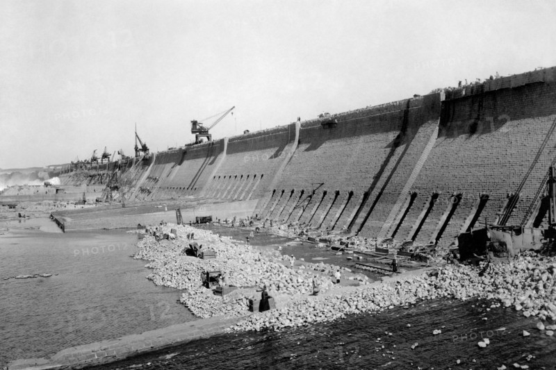 afrique, égypte, aswan, construction du barrage, 1930