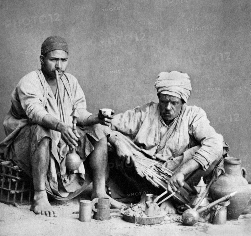afrique, égypte, le caire, le rituel du thé, 1878