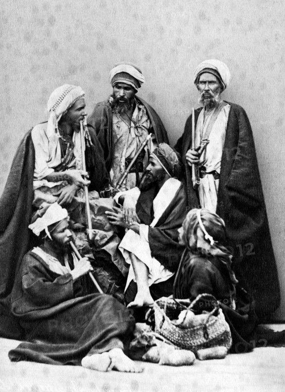 afrique, égypte, le caire, groupe de musiciens et danseuse, 1878