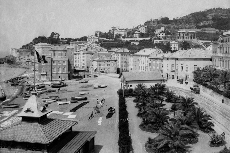 europe, italie, ligurie, pegli, panorama, 1900 1910