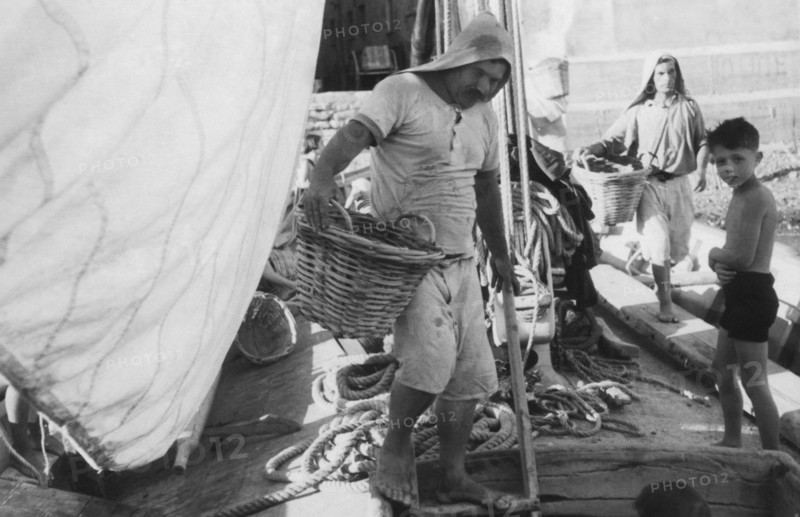 déchargeurs de sable, camogli, ligurie, italie 1920 1930