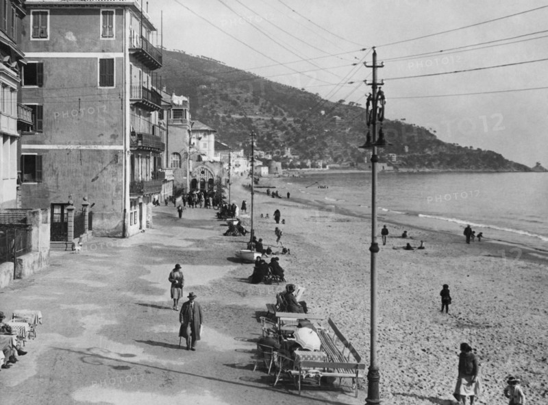 promenade, alassio, ligurie, italie 1930
