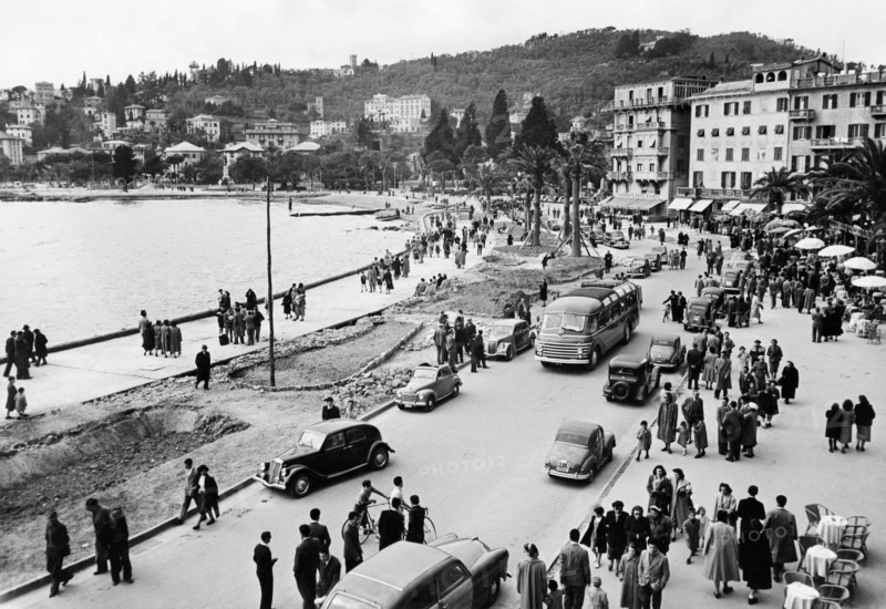 promenade, rapallo, ligurie, italie 1955