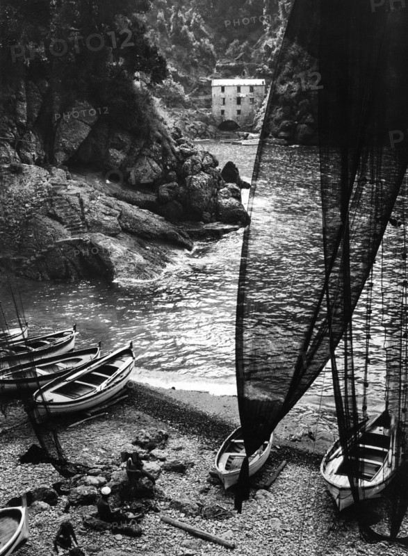 san fruttuoso de camogli, ligurie, italie, 1950