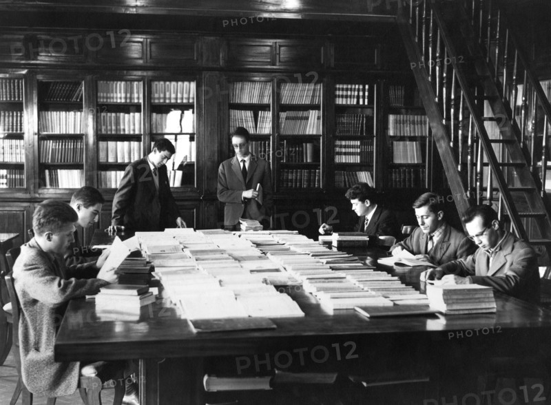 École normale supérieure de Pise, bibliothèque, toscane, italie, 1958