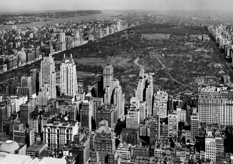 new york, vue aérienne de central park, 1952