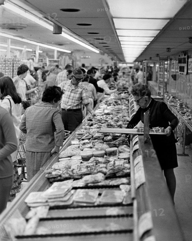 amerique, intérieur d'un supermarché, 1970