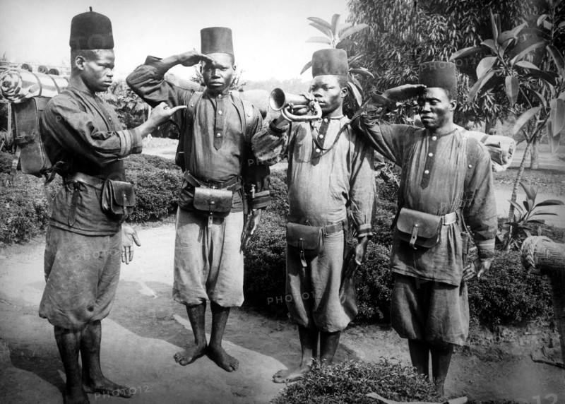 afrique, congo belge, soldats, 1910