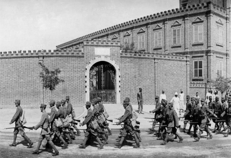 asie, chine, parade militaire à tientsin, 1918