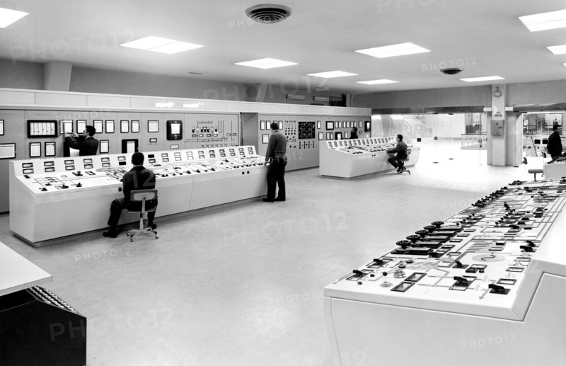 salle de contrôle de la centrale de monteshell, 1963