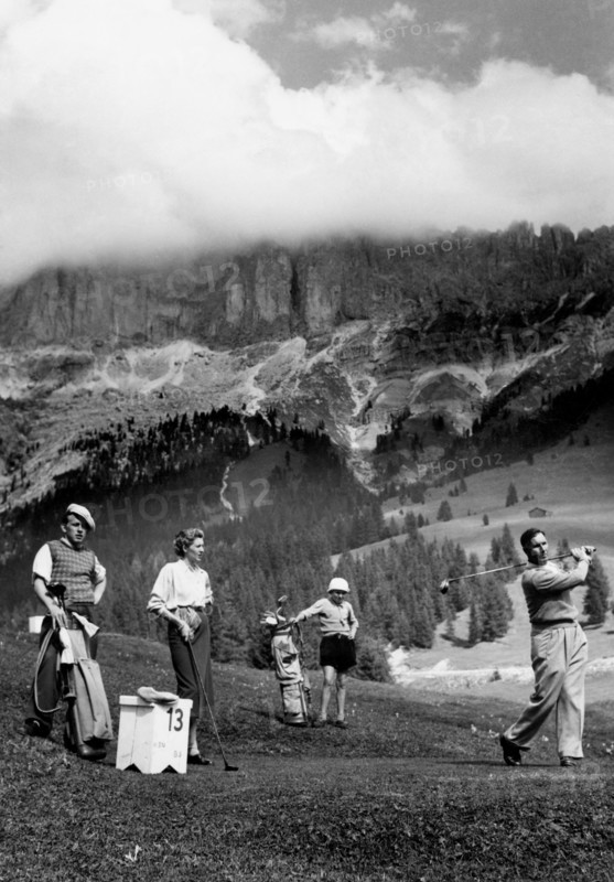 trentino alto adige, camp de golf de carezza al lago, 1964